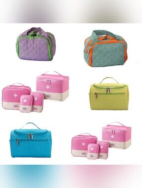 12 Cosmetic cases toiletry bags and First Aid kits, all NEW